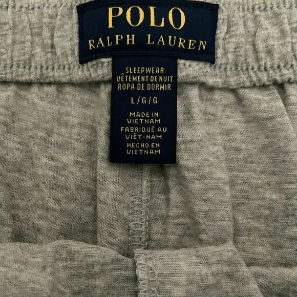 Polo Ralph Lauren P354 Men Sz L Heather Gray 100% Cotton Jogger Lounge Pants $50 - Picture 4 of 4